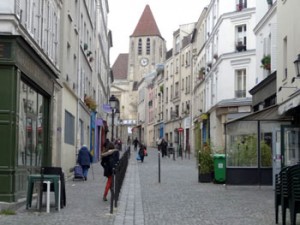 Vue de la rue Saint-Blaise et de l'Eglise Saint-Germain-de-Charonne
