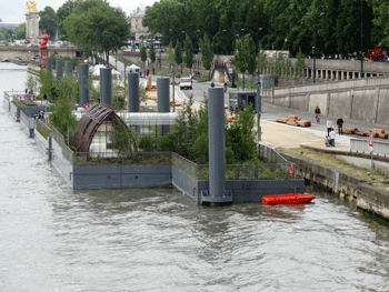 jardin flottant sur les berges