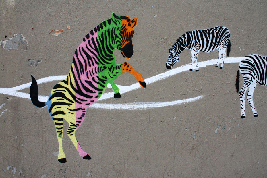 France, Paris- Street Art Mosco Zebras