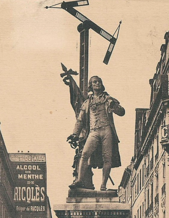 Statue disparue, intersection du boulevard Saint-Germain et de la rue du Bac.