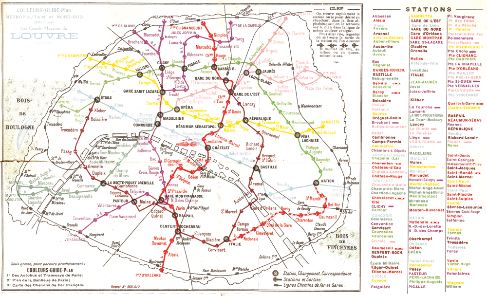 plan metro paris 1916