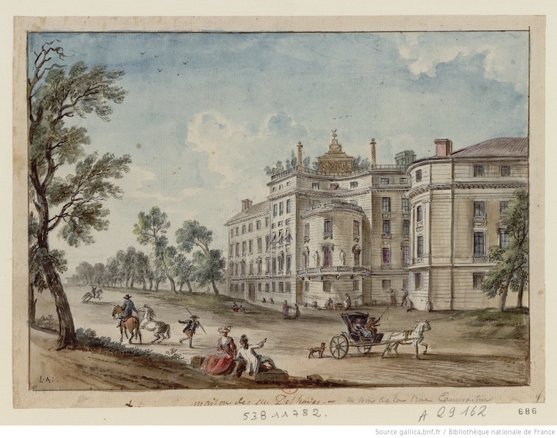 Dessin de l'Hôtel Marin-Delahaye en 1779