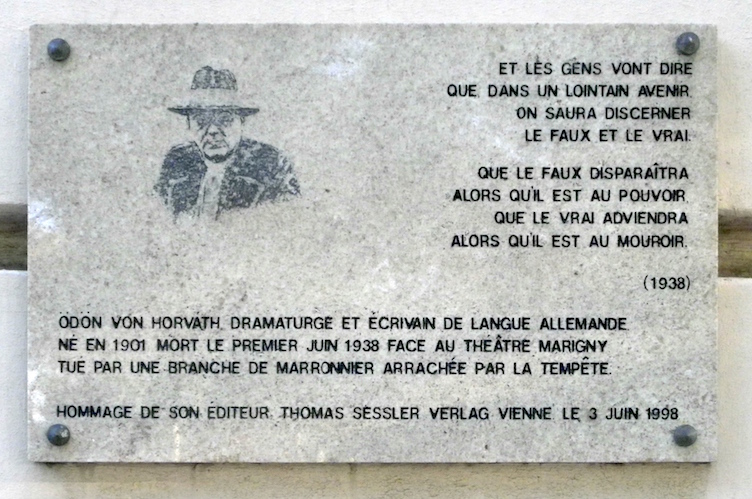 Odon Von Horvath plaque